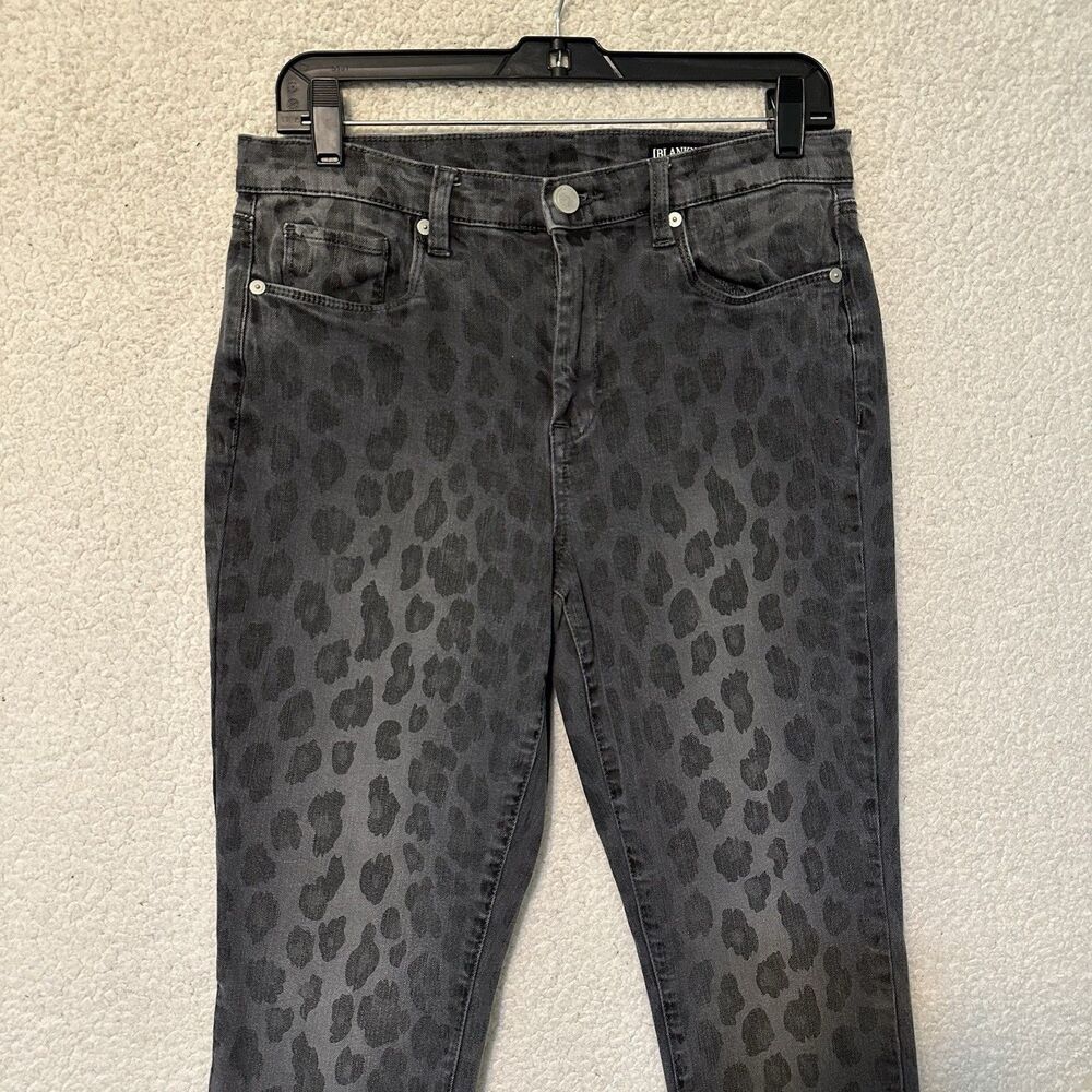 Blank NYC The Bond Ankle Skinny Jeans Womens Size 29 Gray Leopard Print Mid Rise - Picture 2 of 16
